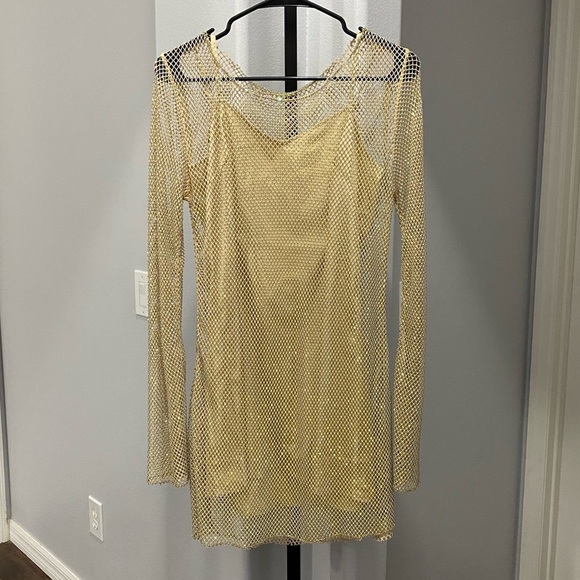 Show Me Your Mumu Iconic Mini in Nude Glitz Size XS Evening Cocktail NWOT - Picture 2 of 9